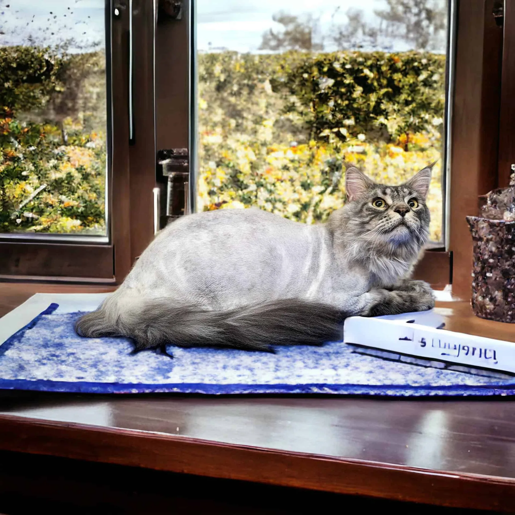 Maine Coon after lion cut